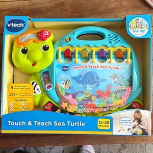 VTech Touch & Teach Sea Turtle - Green and Blue Interactive Learning Toy